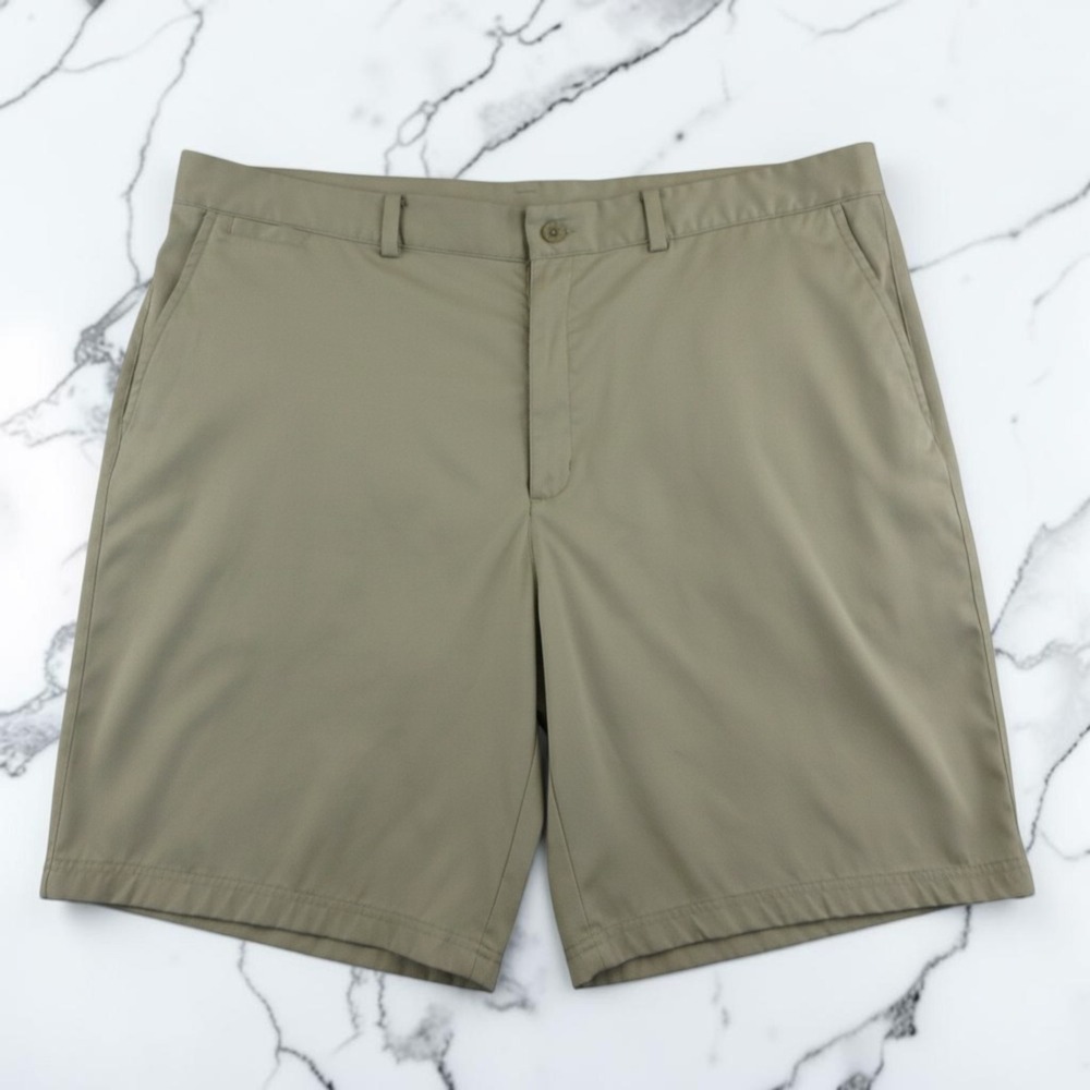 Nike‎ Golf Shorts Mens 40 Tan Dri-FIT Flat Front Performance Athletic Khaki EUC